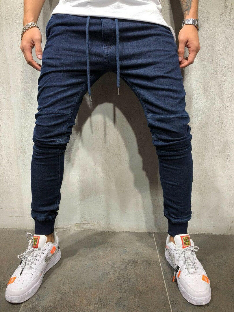 Denim fabric casual sports pants