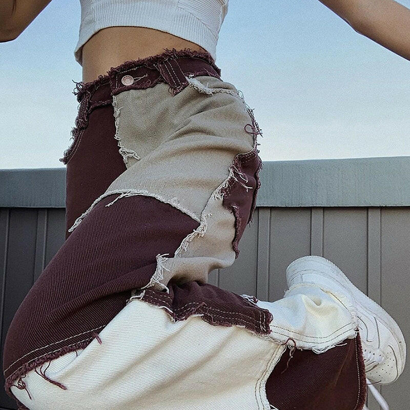 Distressed patches pants