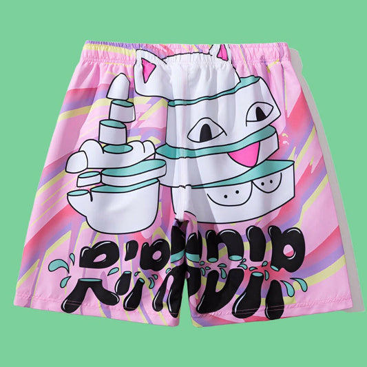 Rip n Dip Middle Finger Cartoon Printing Mens Shorts