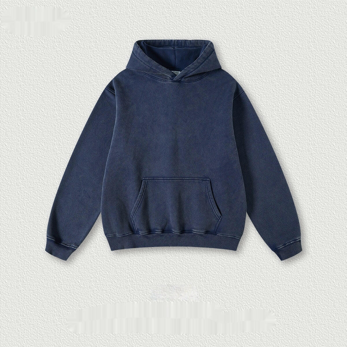 Fashion Retro Velvet Padded Hooded Sweatshirt Royal Blue