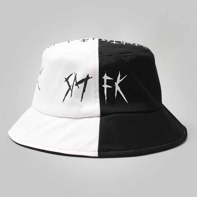 Black and white bucket hat