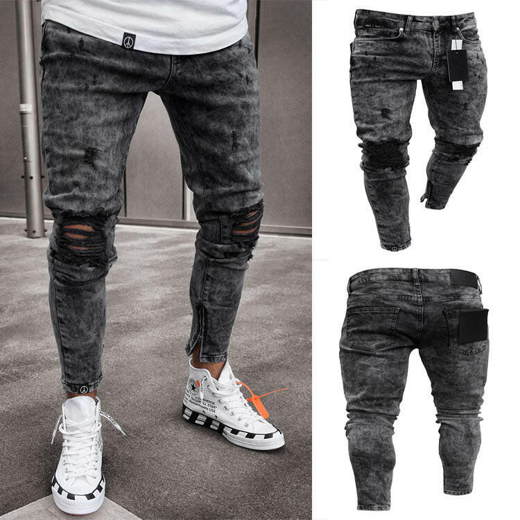 The King Of Limbs Men's Distressed Skinny | Denim Jeans