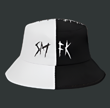 Black and white bucket hat Black and white 58cm