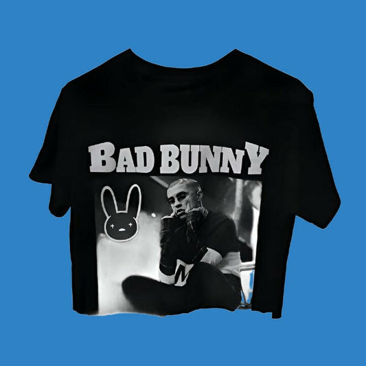 Bad Bunny Crop Top Black