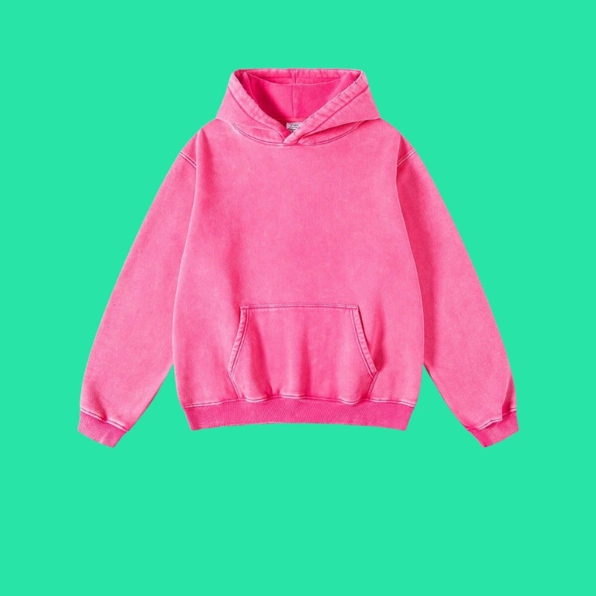 Fashion Retro Velvet Padded Hooded Sweatshirt Rose Pink