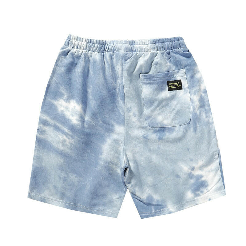 Men's Tie Dye Gradient Shorts Sky Blue