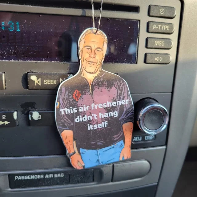 1PC Jeffrey Epstein Car Air Freshener Sick Humor Funny Dark Rear View Mirror Accessories Car Perfume Meme Pendant Hanging Charm