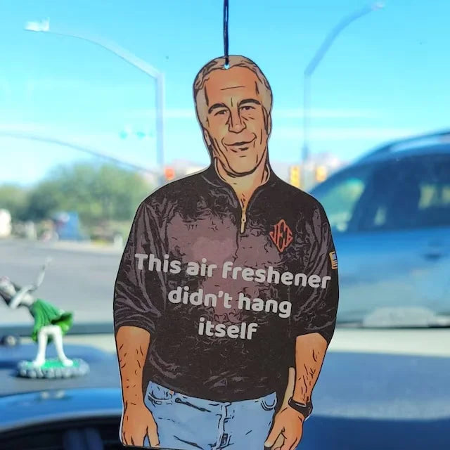 1PC Jeffrey Epstein Car Air Freshener Sick Humor Funny Dark Rear View Mirror Accessories Car Perfume Meme Pendant Hanging Charm as pictured