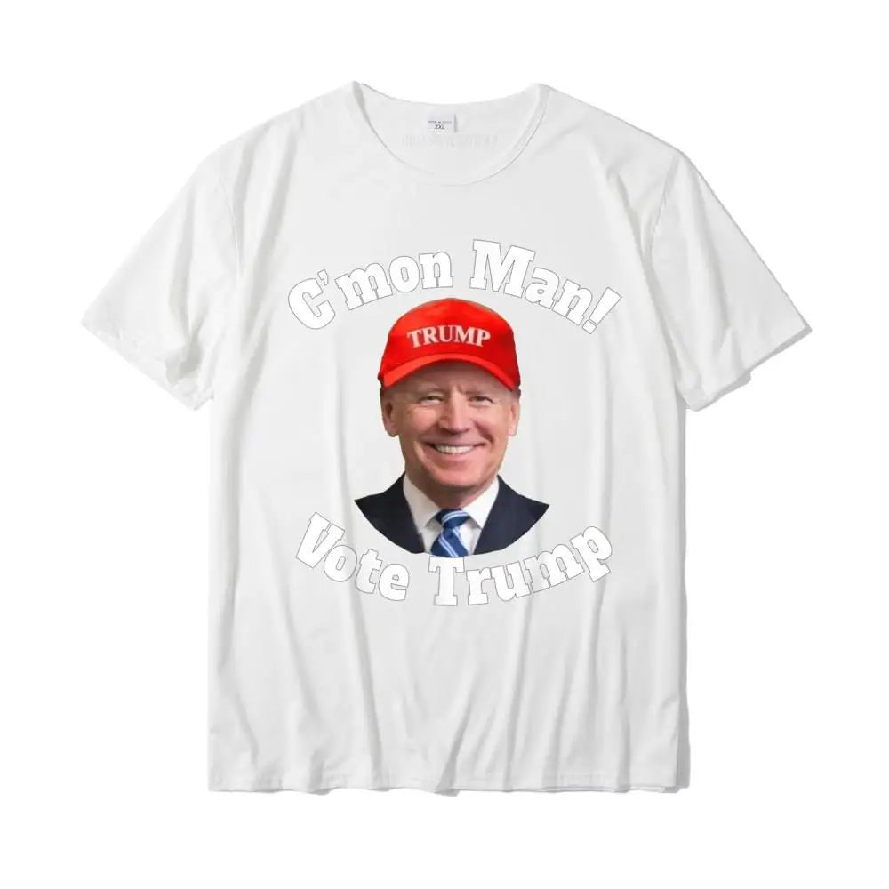 C'mon Man! Pro Trump Biden Votes Trump Halloween T-Shirt T Shirt Graphic Personalized Cotton Men Top T-Shirts Personalized WHITE