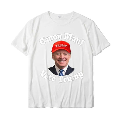 C'mon Man! Pro Trump Biden Votes Trump Halloween T-Shirt T Shirt Graphic Personalized Cotton Men Top T-Shirts Personalized WHITE