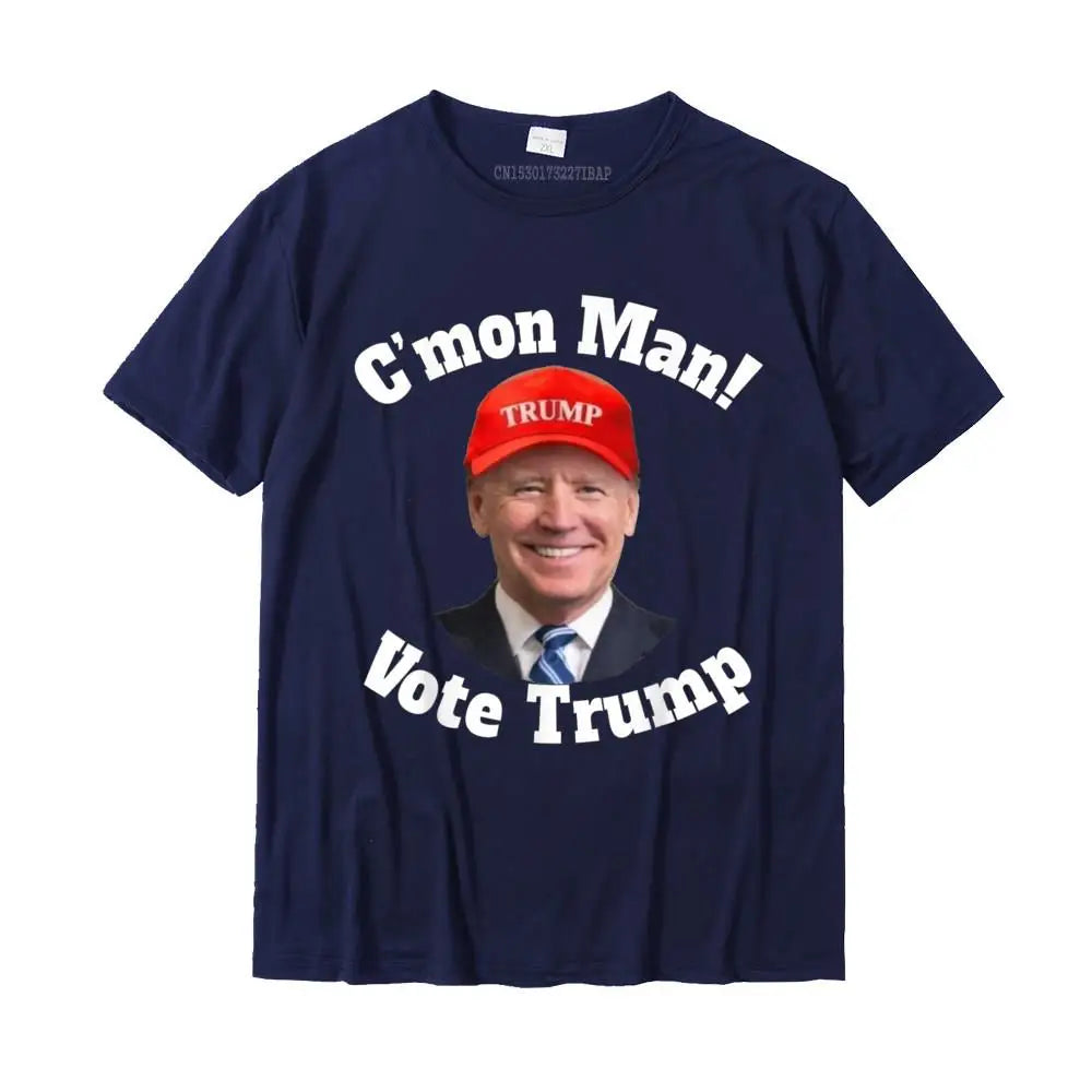 C'mon Man! Pro Trump Biden Votes Trump Halloween T-Shirt T Shirt Graphic Personalized Cotton Men Top T-Shirts Personalized Navy Blue