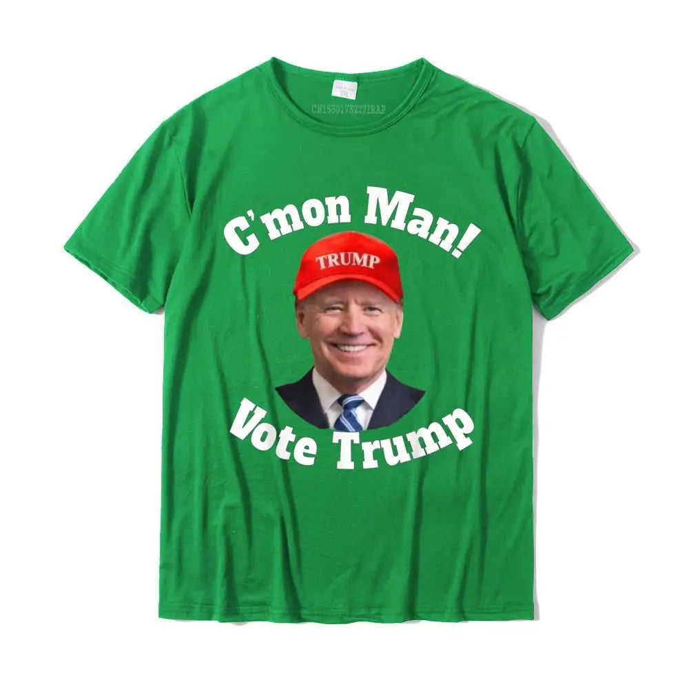 C'mon Man! Pro Trump Biden Votes Trump Halloween T-Shirt T Shirt Graphic Personalized Cotton Men Top T-Shirts Personalized Green