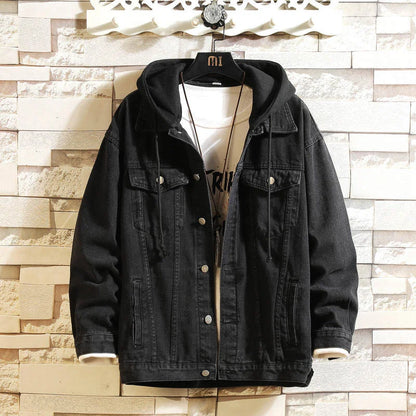 Denim Hooded Jacket Men