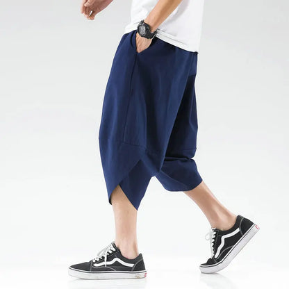 Streetwear Cross Pants Men’s Dark blue