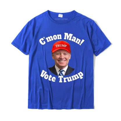 C'mon Man! Pro Trump Biden Votes Trump Halloween T-Shirt T Shirt Graphic Personalized Cotton Men Top T-Shirts Personalized Blue