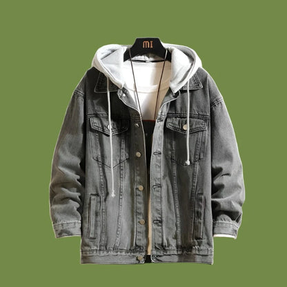 Denim Hooded Jacket Men