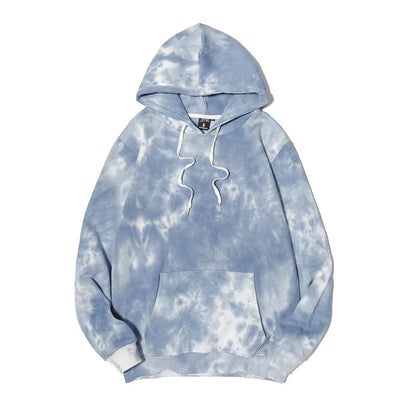 Men's Pullover Fashion Streetwear Unisex Tie Dye Hoodies 3502 Blue White