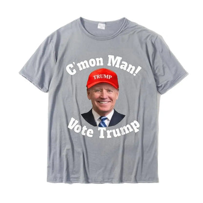 C'mon Man! Pro Trump Biden Votes Trump Halloween T-Shirt T Shirt Graphic Personalized Cotton Men Top T-Shirts Personalized GRAY