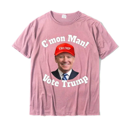 C'mon Man! Pro Trump Biden Votes Trump Halloween T-Shirt T Shirt Graphic Personalized Cotton Men Top T-Shirts Personalized Pink