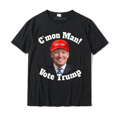 C'mon Man! Pro Trump Biden Votes Trump Halloween T-Shirt T Shirt Graphic Personalized Cotton Men Top T-Shirts Personalized Black