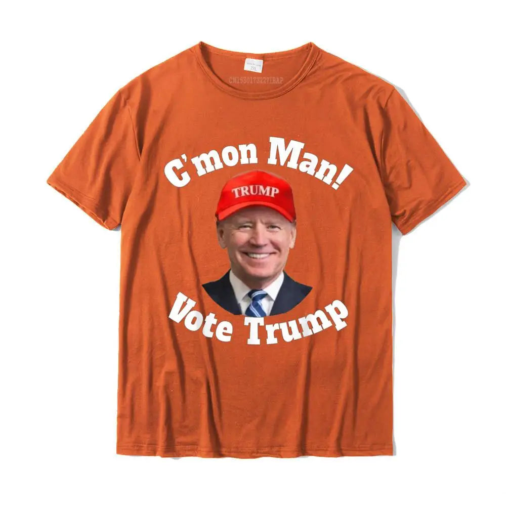 C'mon Man! Pro Trump Biden Votes Trump Halloween T-Shirt T Shirt Graphic Personalized Cotton Men Top T-Shirts Personalized Orange