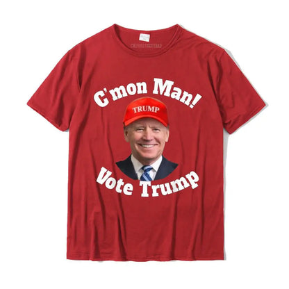 C'mon Man! Pro Trump Biden Votes Trump Halloween T-Shirt T Shirt Graphic Personalized Cotton Men Top T-Shirts Personalized Red