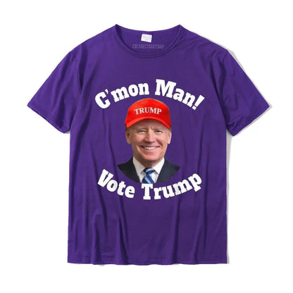 C'mon Man! Pro Trump Biden Votes Trump Halloween T-Shirt T Shirt Graphic Personalized Cotton Men Top T-Shirts Personalized PURPLE