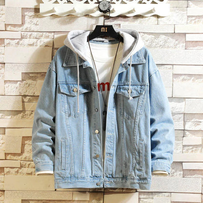 Denim Hooded Jacket Men