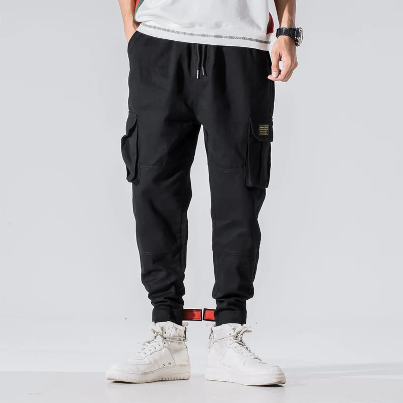 Multi-pocket Elastic Waist Design Harem Pant Street Punk