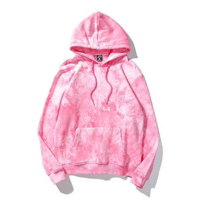 Men's Pullover Fashion Streetwear Unisex Tie Dye Hoodies 3245 Pink