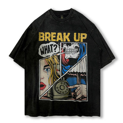 Stone Wash Mens Comic Book Break Up Shirt 331 Style