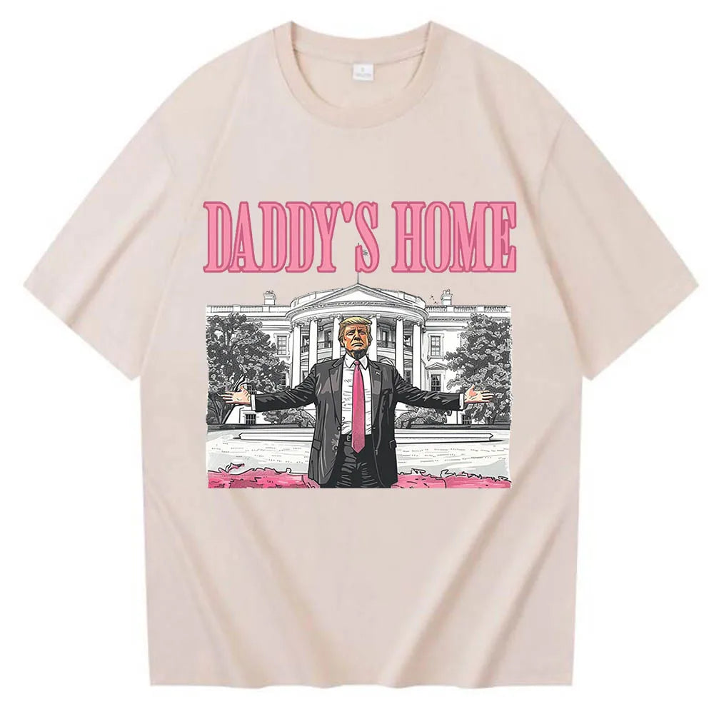 Daddy's Home 2024 O-Neck Short Sleeve Shirts khaki