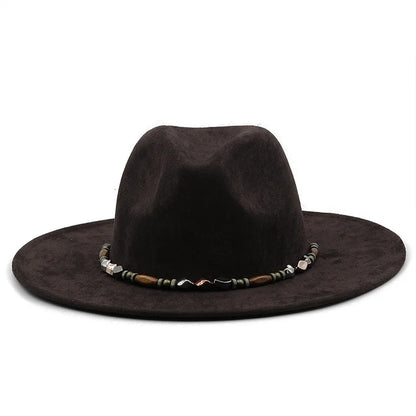 Fedora Hat Gentleman Gambler Panama Trilby Hat With Fashion band Size 58CM 56-58CM