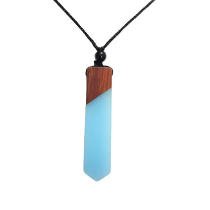 Unisex Fashion Wood Resin Necklace Pendant, Woven Adjustable Rope Chain ES17080618