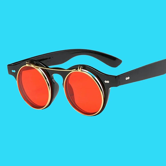 Essential Round Shades 4-Black-Red As Picture