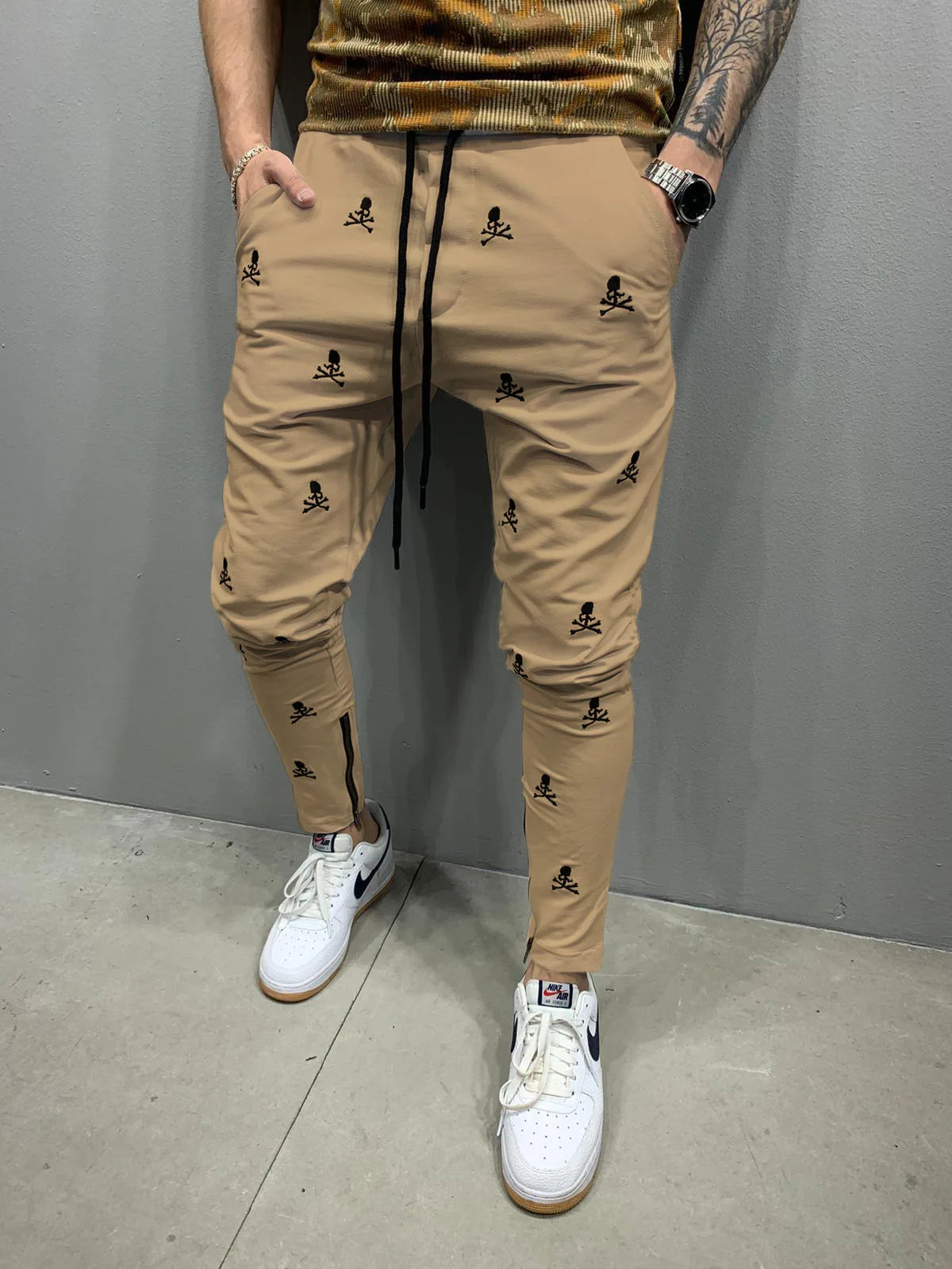 A Weekend In The City Skull and Bone Trousers khaki