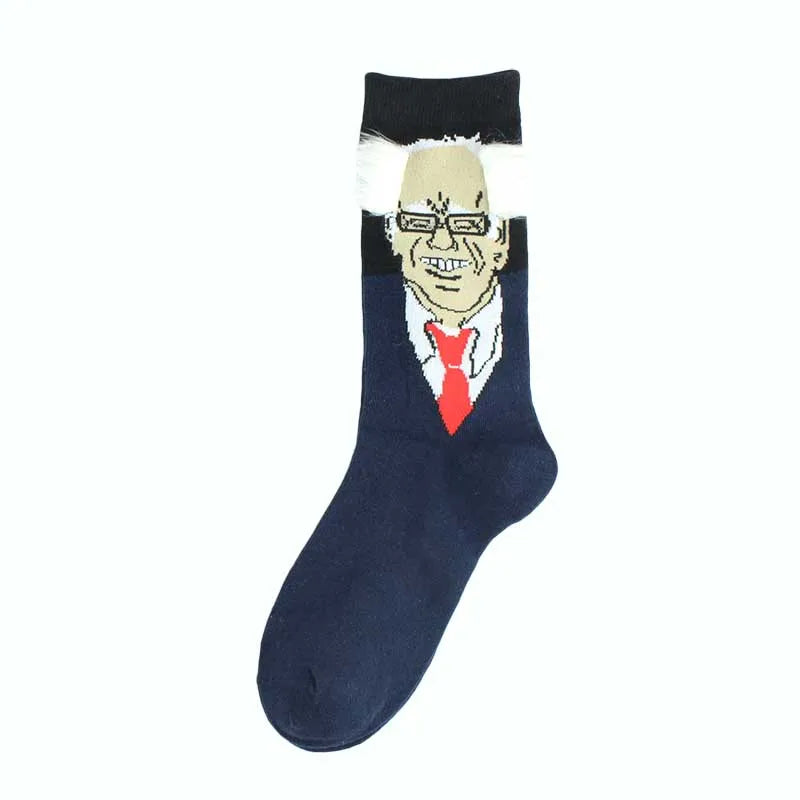 2024 President Donald Trump Spoof Funny Socks Men Women Character Abstract 3D Fake Hair Trump Crew Sokken Homme Dropship 7