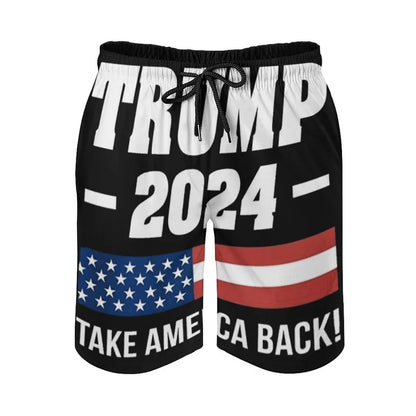 New In Donald Trump Beach Shorts For Men American President Trump 2024 Swimming Trunks Surfing Board Shorts Male Street Clothes Shorts -ZXA34545