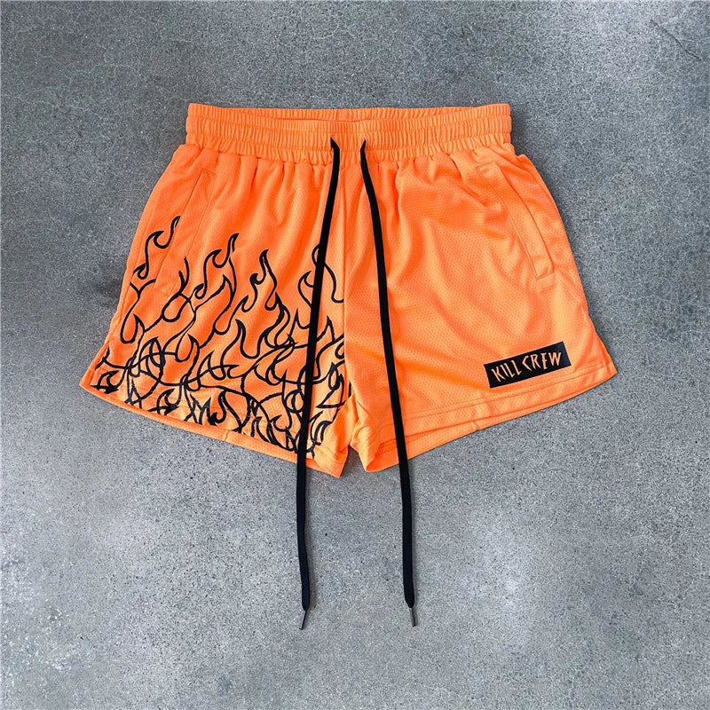 2024 New Summer Shorts Men's Three-point But Knee Sports Casual College Boys With Breathable Quick-drying Basketball Pants Orange