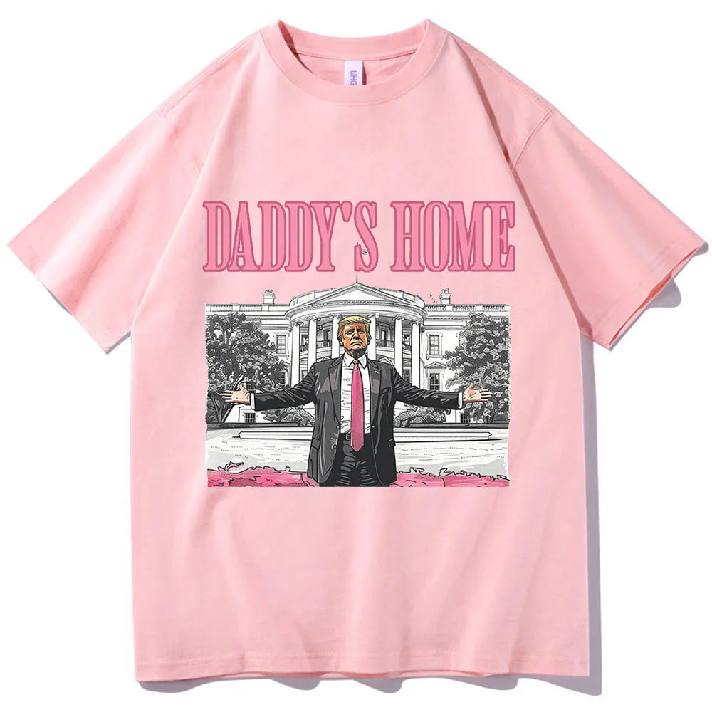 Daddy's Home 2024 O-Neck Short Sleeve Shirts sky blue