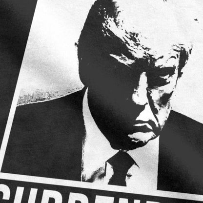 Men's T-Shirts TRUMP MUGSHOT Never Surrender Novelty 100% Cotton Tees Short Sleeve Donald T Shirt O Neck Clothes Gift Idea