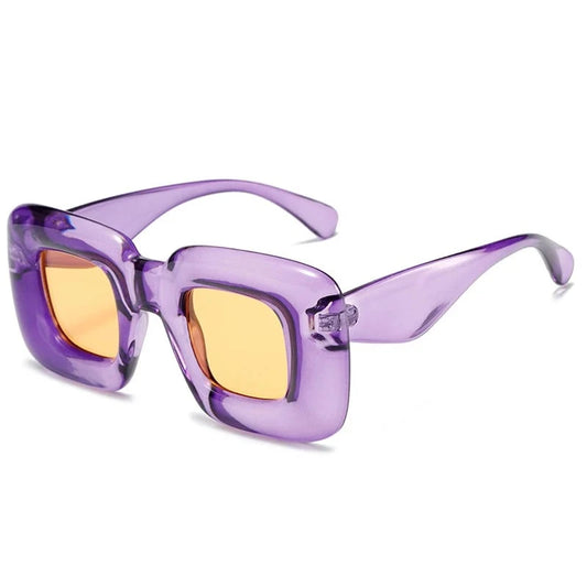 Fashion Colorful Square Sunglasses Women Brand Designer Purple Yellow Shades UV400 Men Y2K Sun Glasses