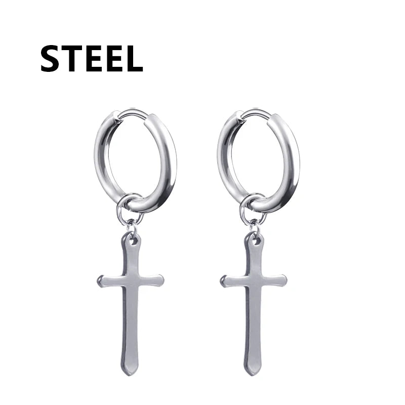 Fashion Punk Gothic Stainless Steel Drop Earrings Studs type16