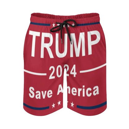 New In Donald Trump Beach Shorts For Men American President Trump 2024 Swimming Trunks Surfing Board Shorts Male Street Clothes Shorts -ZXA34551