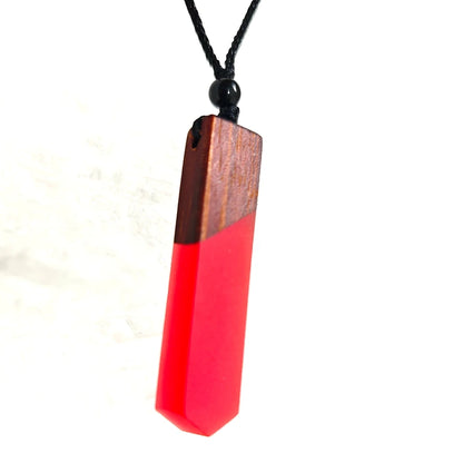 Unisex Fashion Wood Resin Necklace Pendant, Woven Adjustable Rope Chain ES17080617