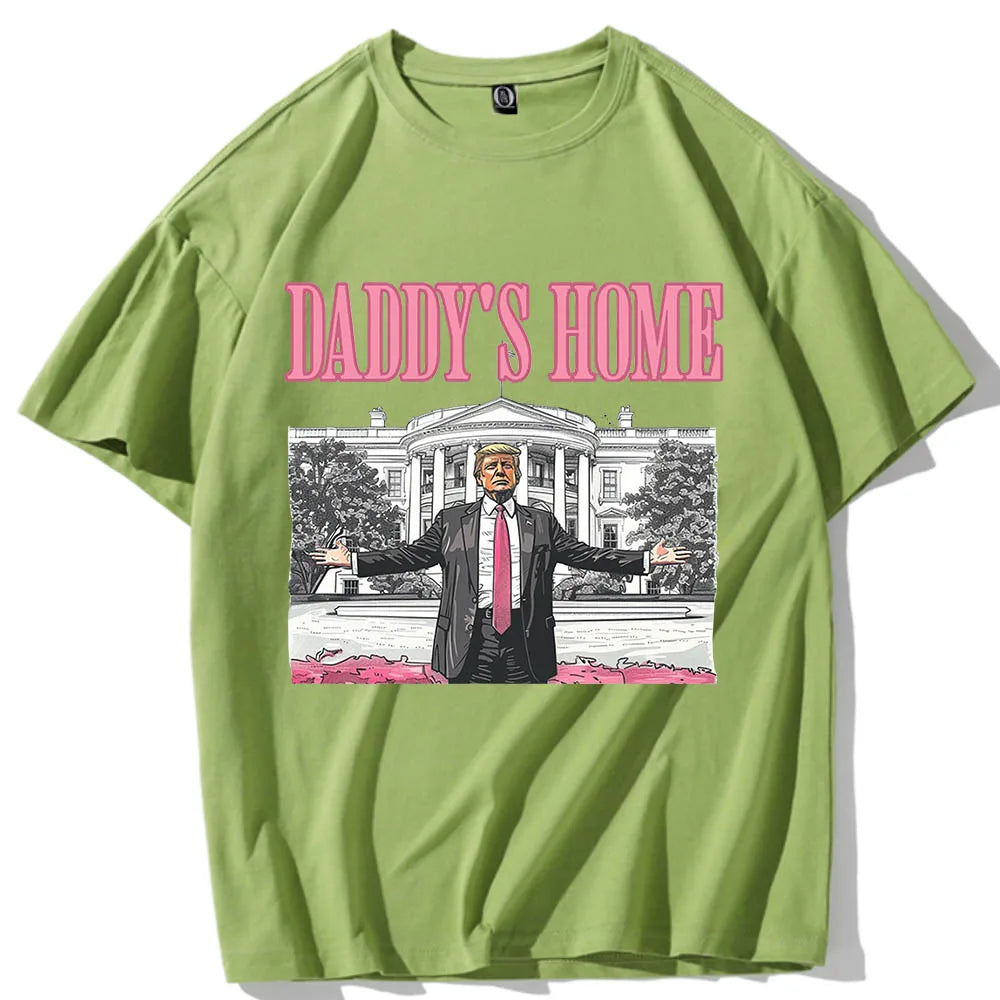 Daddy's Home 2024 O-Neck Short Sleeve Shirts green