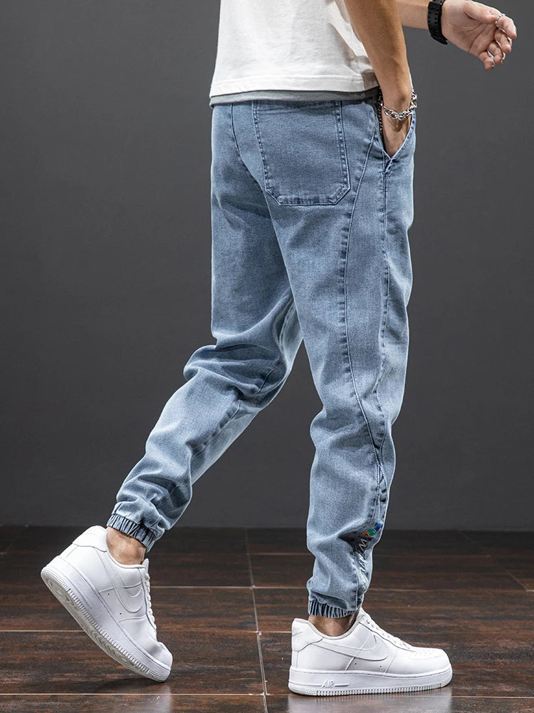 Denim Drawstring Harem Pants