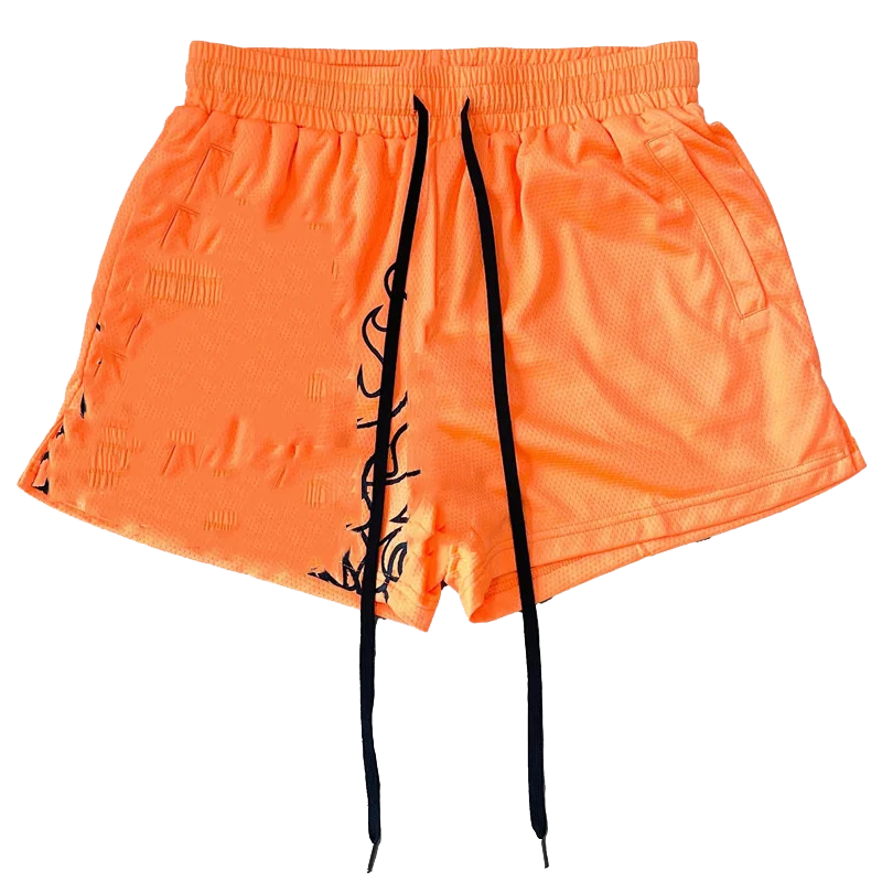 Summer American Shorts Men's Three Points But Knee Sports Leisure College Boys Everything on Breathable Quick Dry Basketball Pan orange