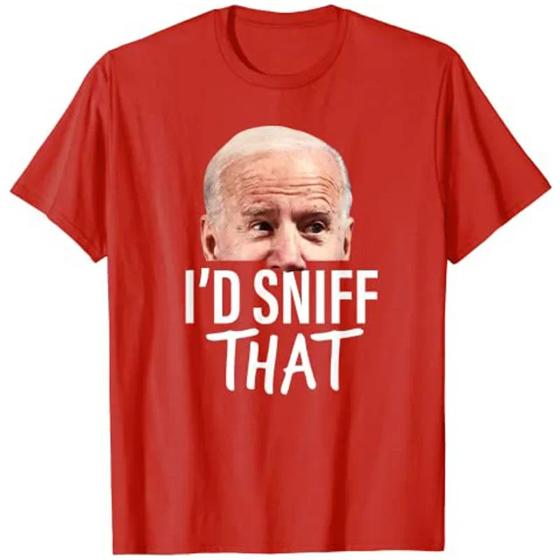 I'd Sniff That. Anti Joe Biden T Shirt Funny Parody Tee Shirt Red