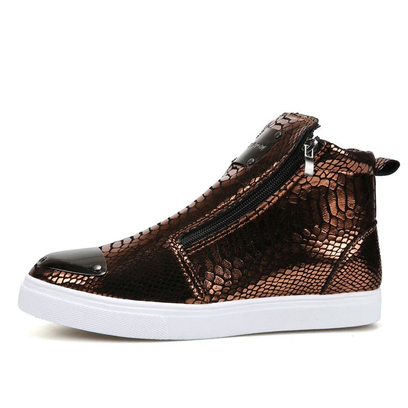 A Wolf At The Door High Top Shoes Gold Y198